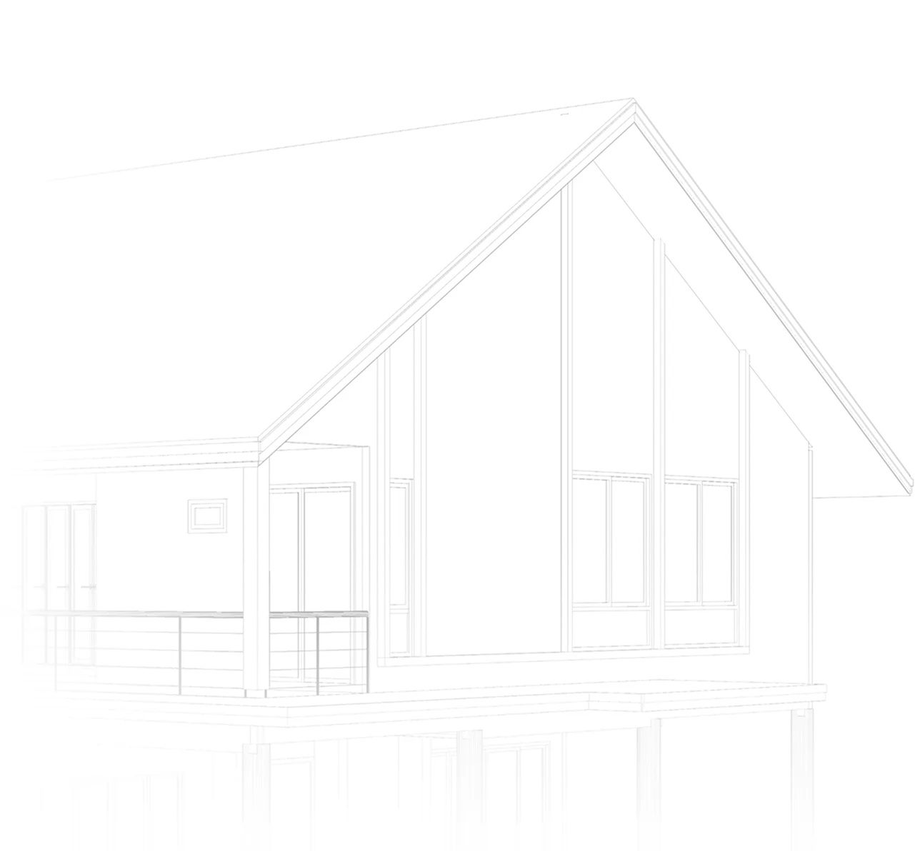 Architectural blueprint sketch of a house design